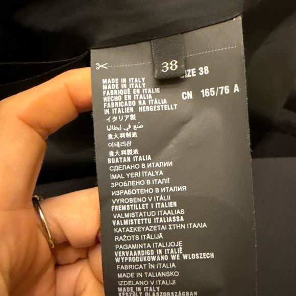 Prada FW14 Black Wool Coat Red Leather Piping IT38 Sofia Carson Style Rare - Picture 5 of 6